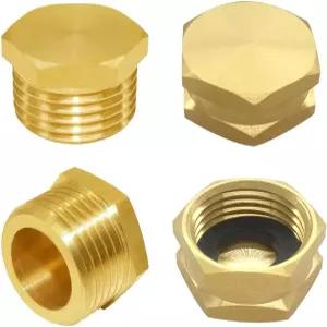 조이와우스 황동 정원 호스 플러그 캡 키트 2PCS 34인치 GHT 남성 여성 세척기가 있는 육각 급수관 피팅