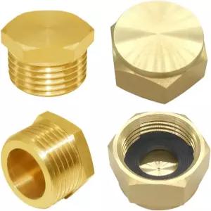 조이와우스 황동 정원 호스 캡 플러그 키트 2PCS 34인치 GHT 여성 남성 세척기가 있는 육각 급수관 피팅