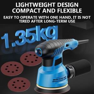 500W 전기 편심 샌더 6 속도 조정 목재 처리 자동차 연마 휴대용 퍼티 사광기 기름기 목재/금속/벽/가구 녹