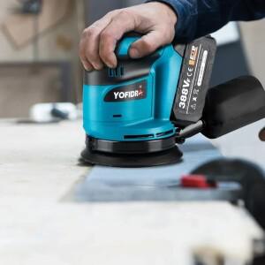 요피드라 125mm 전기 오비탈 샌더 3단 속도 조절 무선 충전식 광택 그라인더 마키타 배터리 핀용