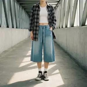 여자 남자 봄 여름 샌드워싱 밴딩 청반바지