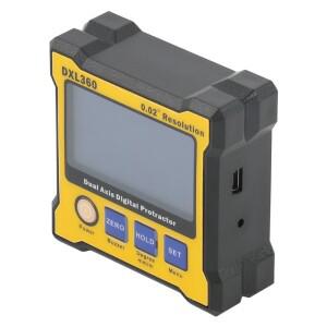 DXL360 디지털 각도기 경사계 이중 축 레벨 측정 상자 눈금자 고도계 범위 단일 °