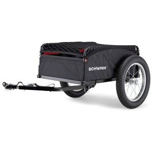 Schwinn Daytripper and Porter 카고 바이크 트레일러, 45.4kg(100파운드) 최대 무게 용량, 접이식 프레임, 후면 트레일러 뒤 견인기, 공기 충전 타이어, 또는 동물용 아님, 자전거 액세서리