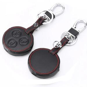 메르세데스 벤츠 스마트 Fortwo 450 로드스터 시티 쿠페 자동차 액세서리 키에 대한 가죽 케이스 체인 커버