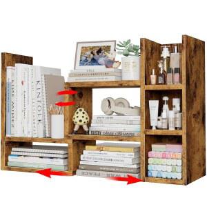 Nutikas 책상 선반 데스크톱 오르니저 셸프 - 정리 및 액세서리 부문 최고를 위한 소박한 사무실 조직 구석 책장 테이블 상단 작은 허치 장식