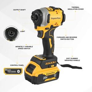 슈퍼팬 DCF850 20V 리튬 브러시리스 임팩트 드릴 205N·m 3250RPM 무선 전동 스크류드라이버