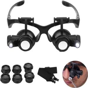 핸즈프리 헤드밴드 와 라이트 주얼러스 안경 루프 2개의 LED 조명 8개로 다이아몬드 아트 액세서리 수리용