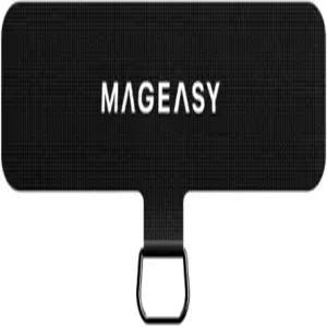 MAGEASY 휴대폰 테더 탭 모든 완전히 커버된 케이스를 위한 셀 랜야드 패치 스트랩 교체 부품블랙