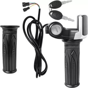 LED 디스플레이 그립 잠금 키 세트가 있는 CuraceQ 48V 하프 트위스트 스로틀 전기 스쿠터 교체 오토바이