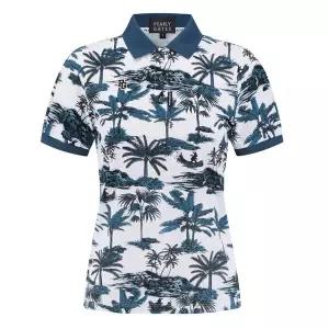 [하프클럽/] 여성 야자수 반팔 티셔츠 521E2TO501 TQ 골프 반팔티