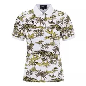 [하프클럽/] 여성 야자수 반팔 티셔츠 521E2TO501 BR 골프 반팔티