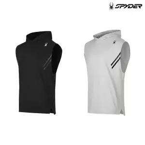 [백화점 정품] 스파이더 남성 머슬핏 후드 슬리브리스 티셔츠 SPJPCNHD201M