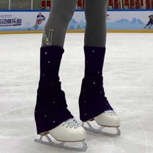 피겨스케이트 니트 레그워머 발목 딥퍼플 40cm 여성아이스 밀크셰이크 방한 발토시