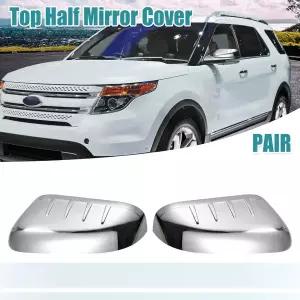 호환  UXCELL 왼쪽 오른쪽 크롬 도금 상단 하프 미러 커버 포드 익스플로러 2011-2015