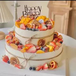 2단 모형 생크림 케이크 기념일 파티룸 스튜디오 촬영