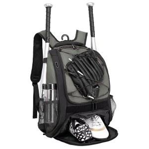 DAFISKY 야구 가방 소프트볼 백팩 - T 배트 헬멧 홀더 장비 청소년 가방, 성인 공간 수납 신발 볼 포함,