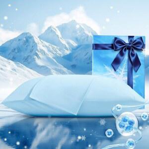 JYEP 쿨링 베갯잇 케이스 2팩 표준 사이즈 Q-Max 0.5, 피부와 모발에 수분 공급, 주름과 곱슬거림 감소, 부드럽고 매끄러운 실크 봉투 세트 2개, 파란색