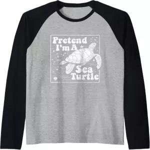 바다 거북이를 사랑하는 척 거북이 그래픽 래글런 야구 티