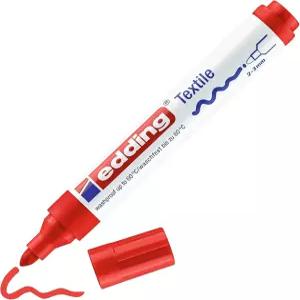 에딩 44002 섬유 원단 마커 펜 및 크리에이션 IDEN 티셔츠 레드