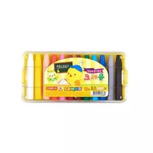 동아 노랑병아리 묻지않는 크레용 크레파스 12색 세트 신학기 준비물 이름표 견출지 세트