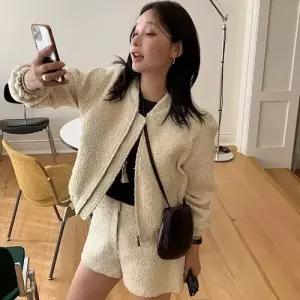 봄 세트 점퍼 여자정장세트 반바지 재고 코트 트위드 상의 ible1