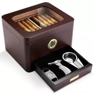 시가휴미더 시가 보관함 온습도 삼나무 목재 박스 케이스