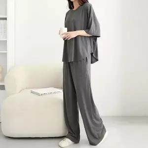 골지 유넥 반팔 바지 셋업 홈웨어 세트 너무 편한 꾸안꾸룩 등원룩 데일리룩 라운지