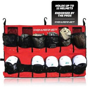 POWERNET POWERPRO 야구 소프트볼 팀을 위한 올리기 및 스트랩으로 12개의 | 백 헬멧 휴대용 정리함 더그아웃 잠금 버클 보관 걸이용 롤업 최대 가방 말아