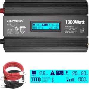 1000와트 순수 사인파 파워 인버터 ETL UL458 12V DC ~ 110V 120V AC 1000W 가정용 RV 트럭 오프 그리드