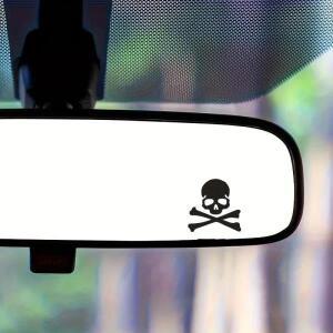 2피스 차량 미러  스티커  해골 십자형 뼈 데칼로 자동차 차량용를 하세요