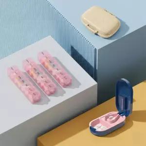 휴대용 약통 세트 1주일 약통 3개+휴대용 8칸 약통 1개+알약커팅기 1개 세트