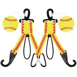 EYOURLIFE 덕아웃 오거나이저 펜스 후크 야구 (옐로우 헬멧 수하물 엄마를 장갑 선물 가방 병 참 음료 소프트볼 태그 걸이 팀 코치 백팩 위한 2세트) 이름