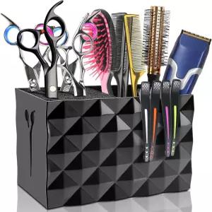 NICEMOVIC 이발 가위 홀더 박스 액세서리 용품 전문 살롱 미용 랙 헤어스타일 빗 클립 브러시 보관 정리함