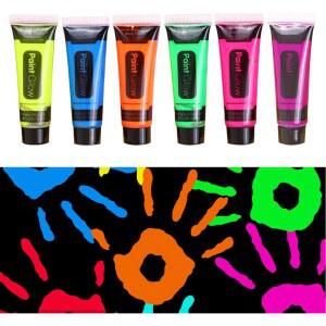 방수페인트 어둠 속에서 빛나는 페이스 바디 페인트 워셔블 네온 UV 라이트 메이크업 형광 파티 크리스마스 할로윈