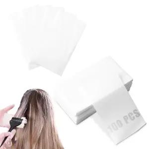 헤어용 100개 파마 페이퍼 헤어 롤러용 내열 일회용 엔드 냉온 파마용 살롱 컬링 및 용품(2.6 x 3.9 인치