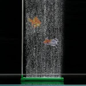 JHGKEGKE 아쿠아리움 에어 버블 바 6.3인치 이중 열 미세 마이크로 커튼 월 자가 싱크 설계 담수 염수 수경