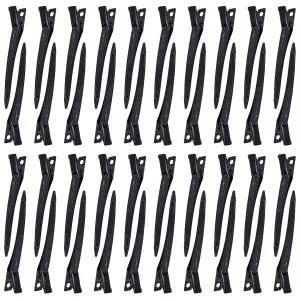 Dizila 40피스 9cm/3.5인치 블랙 메탈 헤어 살롱 악어 스타일링 클립 구멍이 있는 덕빌 섹션 여성 청소년용