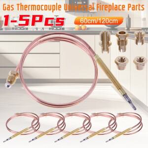1-5개 60cm 120cm 가스 열전대 범용 벽난로 부품 스토브 히팅 버너용 고정 5개 포함)