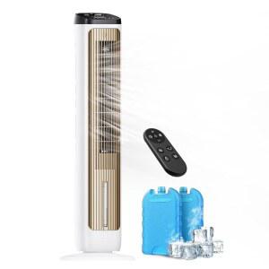 아이스팩, 12시간 타이머, 4모드, 3단속, 20피트 리모컨, 80 진동, 리모컨이 있는 36 u201D 휴대용 증발 공기 쿨러, 침실, 거실용 플래티넘 스웜프 쿨러