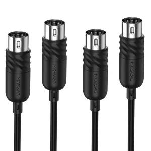 MOSWAG MIDI 케이블 전자 피아노 키보드 신디사이저 오디오 인터페이스와 호환되는 2팩 5핀 - 3피트