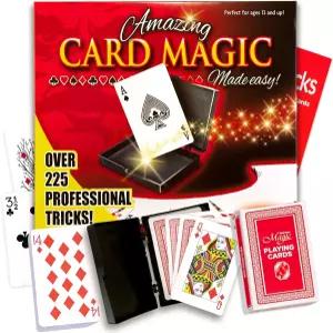 놀라운 카드 매직 키트 - 트릭 표준 플레이 및 지침 책자가 포함된 완벽한 세트 초보자 마술사를 위한