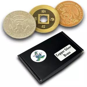 미국 반 달러 중국 동전 멕시코 센타보와 함께하는 테드의 스털링 매직 구리 은 황동 트릭