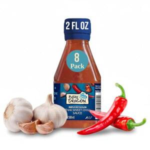 블루 미니 리저브 슈가 타이 스위트 칠리 소스 - 2온스(8팩) 설탕 30% 감소 인공 향료 없음 레드 & 마늘로 만든 , 비 변형식품(Non-GMO) 검증, 글루텐 프리 디핑