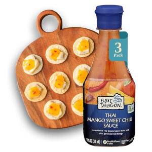 블루 망고 타이 스위트 칠리 소스 - 10.5온스(3팩) 인공 향료 또는 색소 없음 망고, 레드 및 마늘로 만든 , 비 변형식품(Non-GMO) 검증, 글루텐 프리 디핑