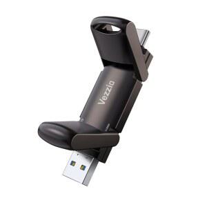 256GB 듀얼 USB C 플래시 드라이브, 베지오 외장 SSD 최대 1000MB /s 2-in-1 타입 + 3.2 메모리 스틱, 15 /16 /17 시리즈 /Android Phone / /Audio /Windows와 호환되는 썸 드라이브