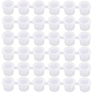 AUEAR, 50 스트립 5ml 투명 빈 페인트 컵 냄비 뚜껑이 있는 미니 페인팅