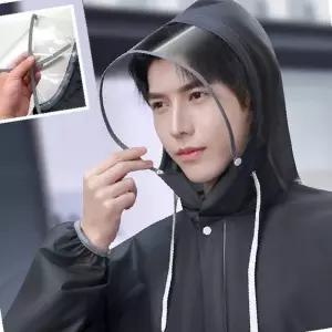 남성용 EVA 레인코트 투명 코트형 우비 장마철 휴대용 판초 우의