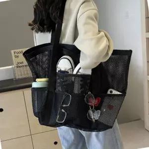 대용량 메쉬 비치백 방수 투명 숄더백 수영장 목욕 물놀이 가방