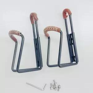 자전거 물병 케이지 홀더 알루미늄 합금 손으로 꿰매는 레트로 소가죽 컵 ( 2피스 )(블랙)