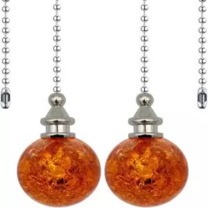 도틀라이트 2팩 크리스탈 천장 팬 풀 체인 장식용 펜던트 익스텐션 커넥터가 있는 12인치 구슬 볼 풀(앰버)